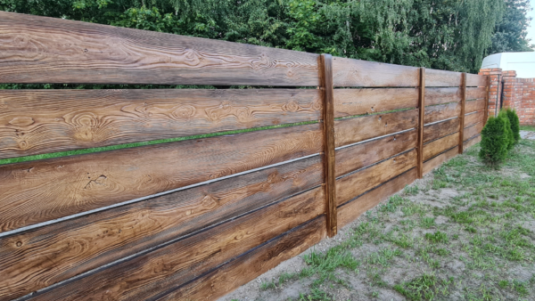 Ogrodzenie betonowe - drewnopodobne, Przęsło wys. 87 cm